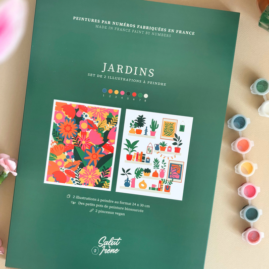 Kit peinture par numéros - Jardins | Duo 24x30cm