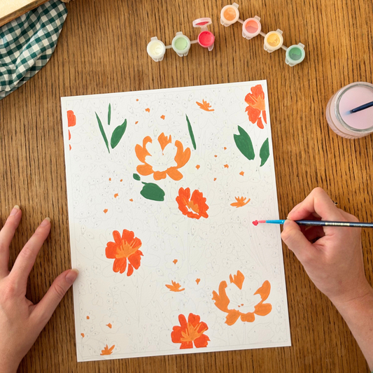 Kit peinture par numéros - Petites fleurs sauvages | Duo 24x30cm