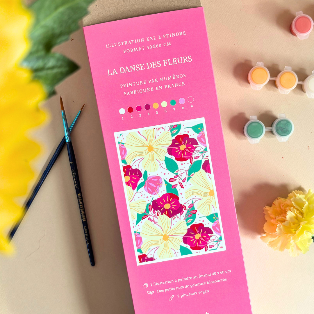 Kit peinture par numéros XXL - La danse des fleurs | 40x60cm
