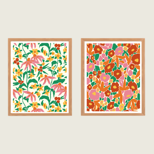 Kit peinture par numéros - Papiers fleuris | Duo 24x30cm