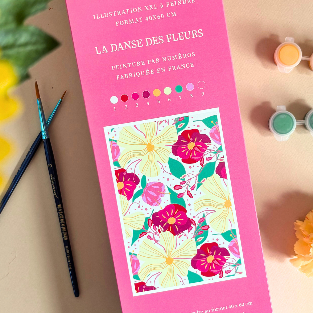 Kit peinture par numéros XXL - La danse des fleurs | 40x60cm