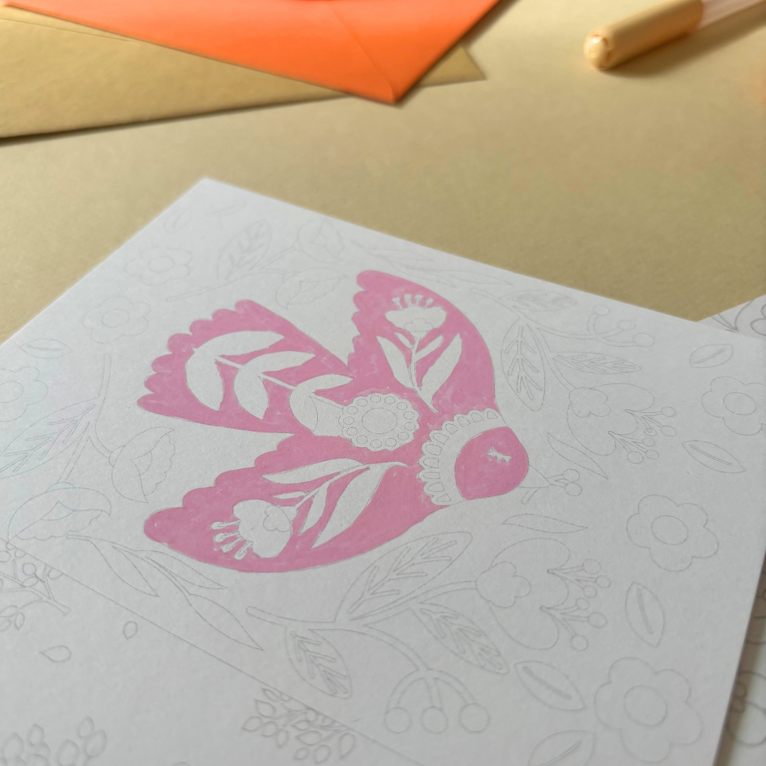 Cartes postales à colorier + enveloppes - Nids douillets | 4 cartes
