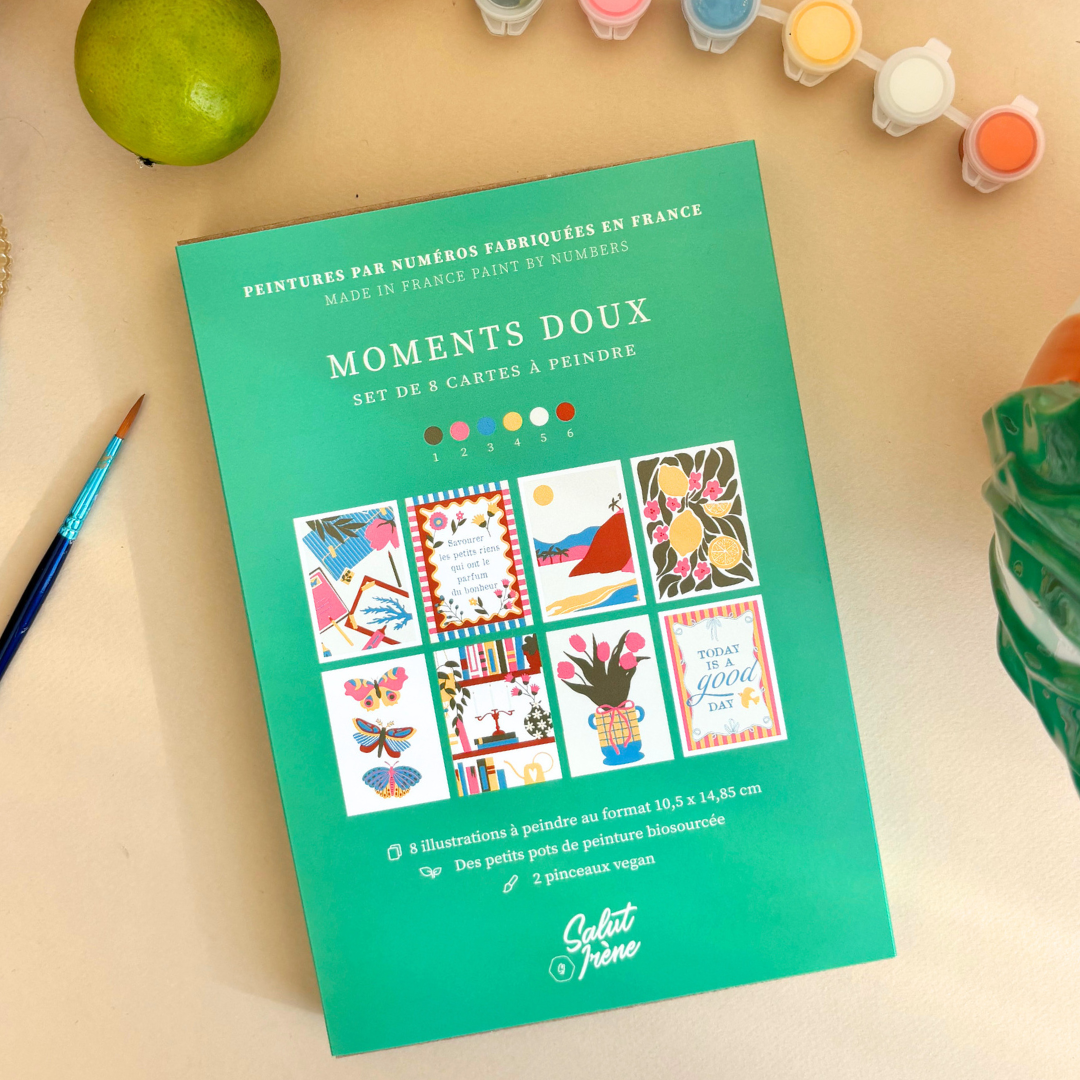 Cartes à peindre par numéros - Moments doux | 8 cartes