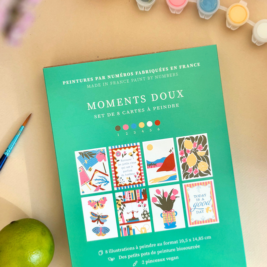 Cartes à peindre par numéros - Moments doux | 8 cartes