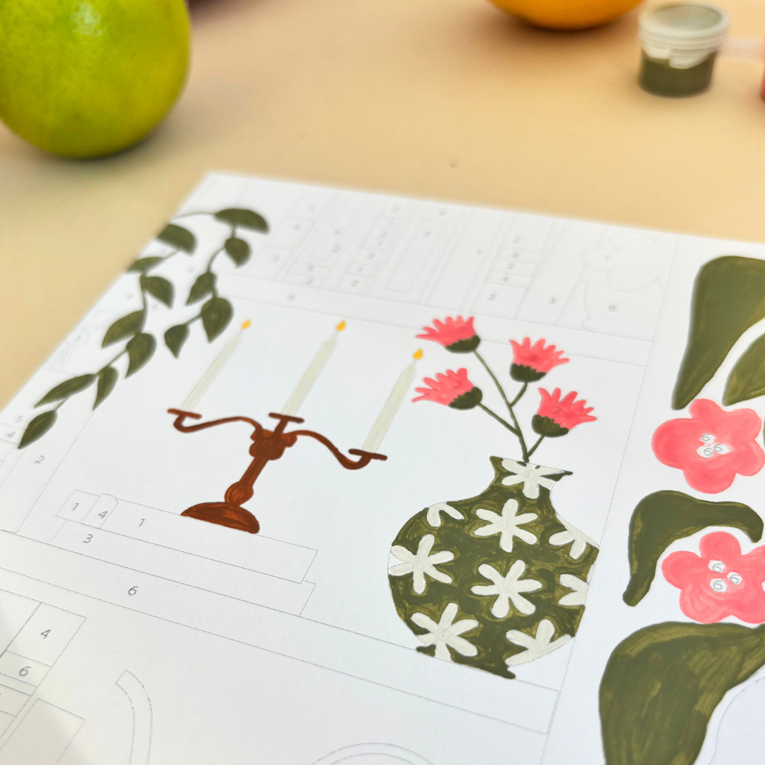 Cartes à peindre par numéros - Moments doux | 8 cartes