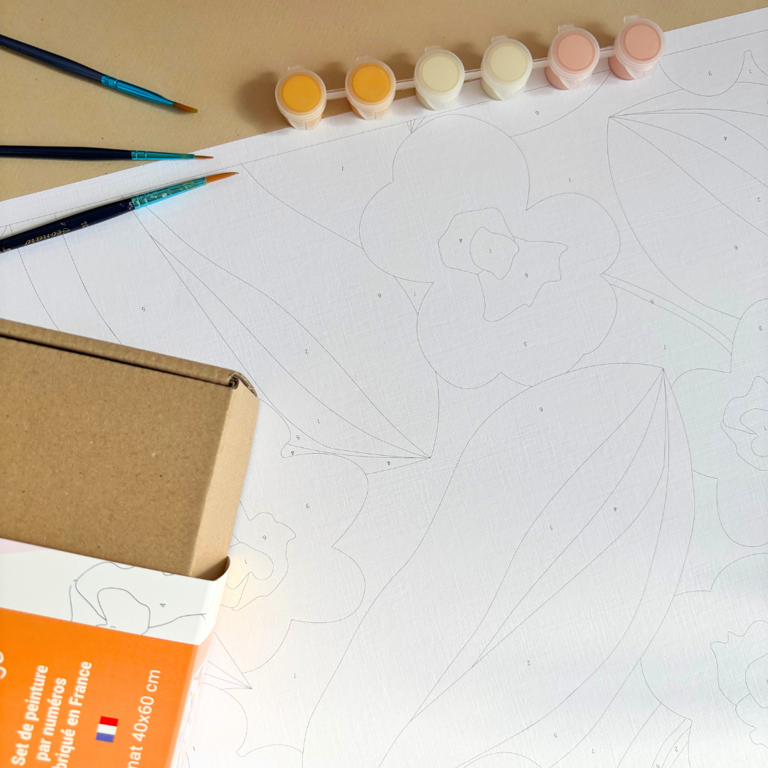 Kit peinture par numéros XXL - Floraison | 40x60cm - Orange