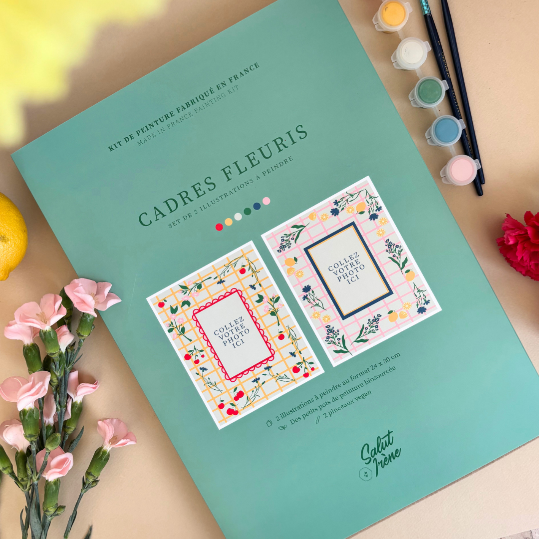 Kit peinture SANS numéros - Cadres fleuris |  Duo 24x30cm