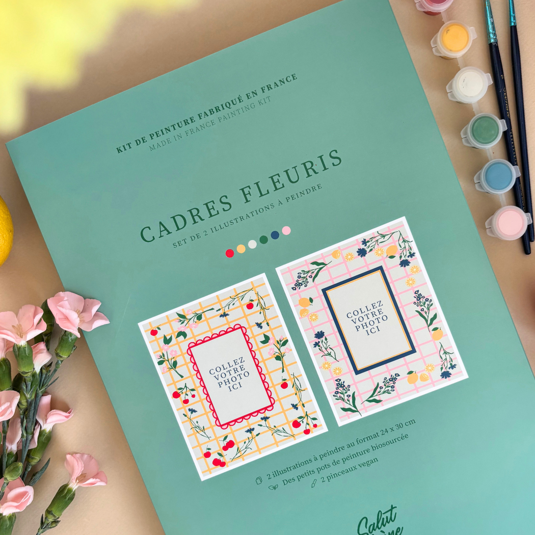 Kit peinture SANS numéros - Cadres fleuris |  Duo 24x30cm