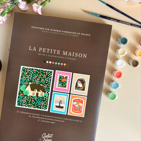 Kit peinture par numéros - La petite maison | 24x30cm + cartes
