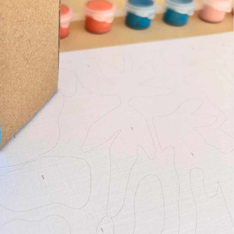 Kit peinture par numéros XXL - Mon herbier | 40x60cm - Orange