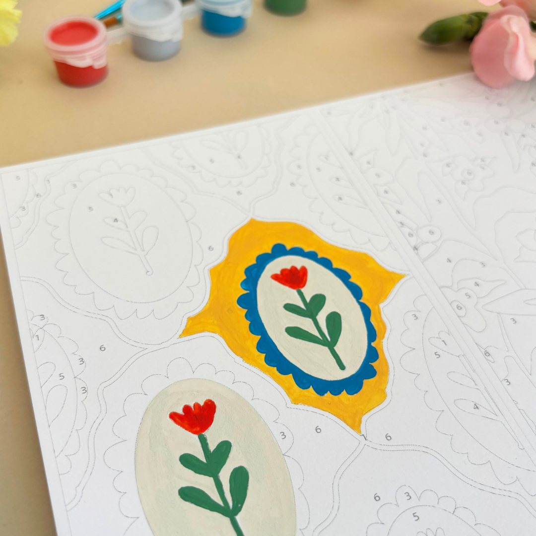 Cartes à peindre par numéros - Rêveries florales | 8 cartes