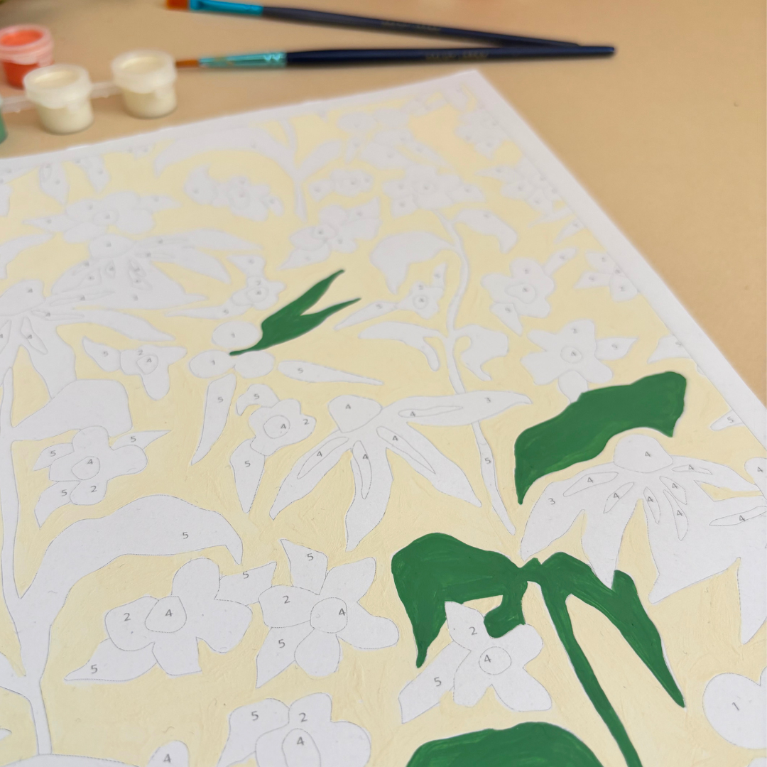 Kit peinture par numéros - Papiers fleuris | Duo 24x30cm