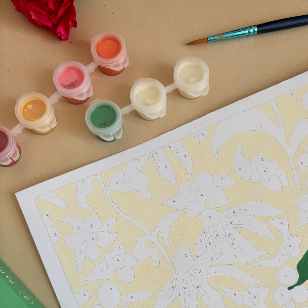 Kit peinture par numéros - Papiers fleuris | Duo 24x30cm