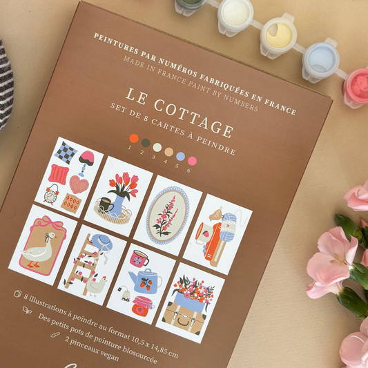 Cartes à peindre par numéros - Le cottage | 8 cartes