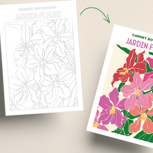 Grande affiche à colorier - Jardin fleuri | 30x40cm