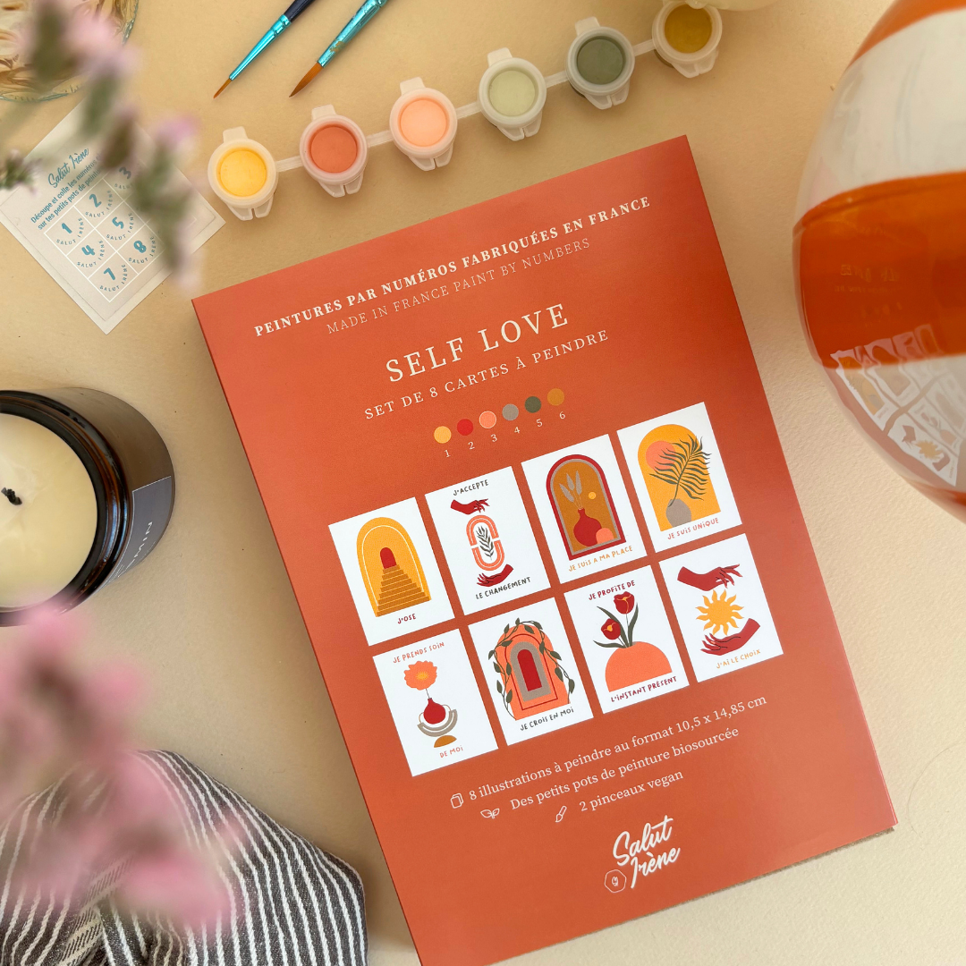 Cartes à peindre par numéros - Self love | 8 cartes