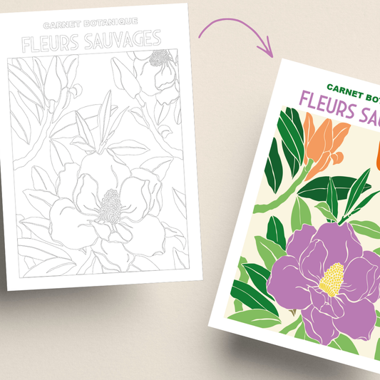 Grande affiche à colorier - Fleurs sauvages | 30x40cm