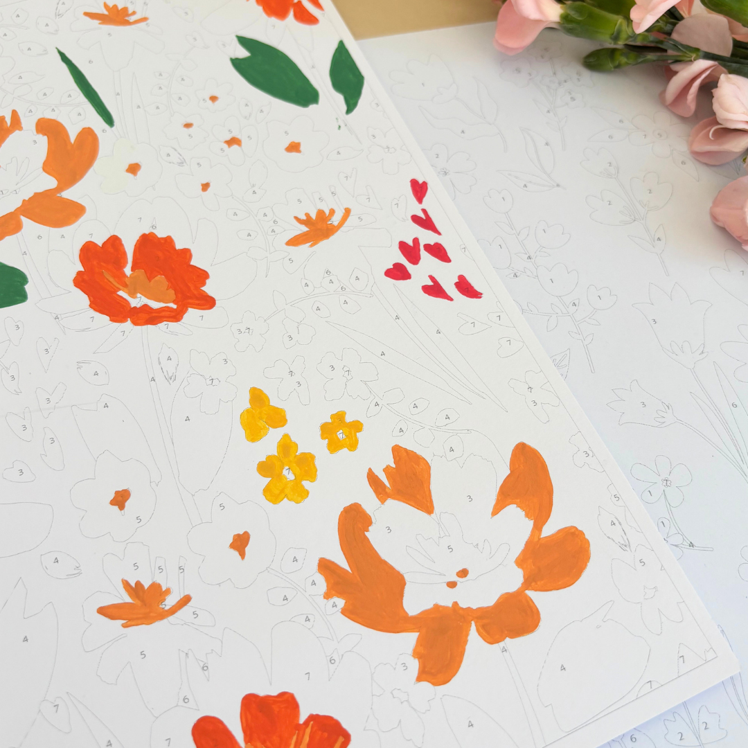 Kit peinture par numéros - Petites fleurs sauvages | Duo 24x30cm