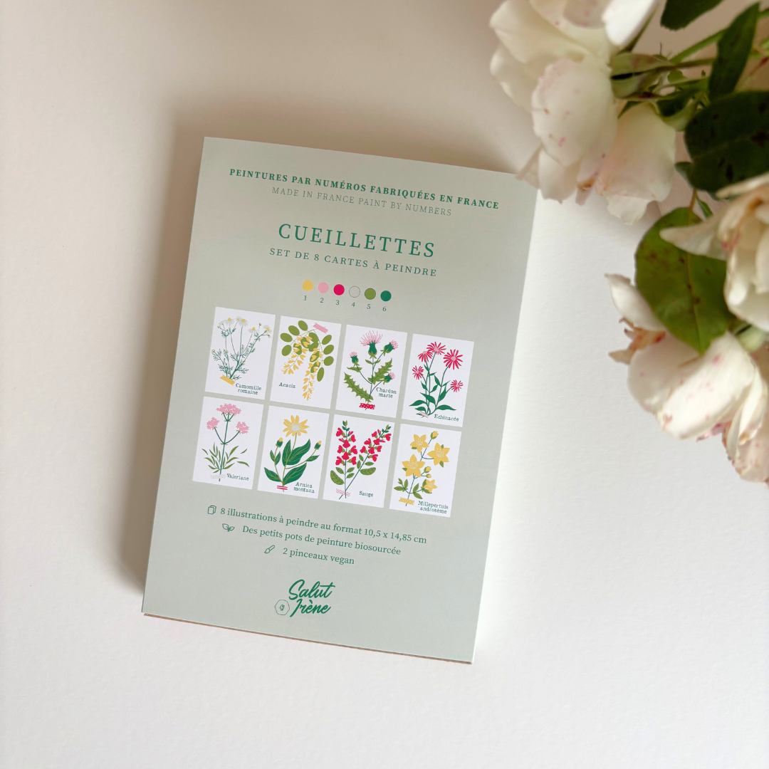 Cartes à peindre par numéros - Cueillettes | 8 cartes