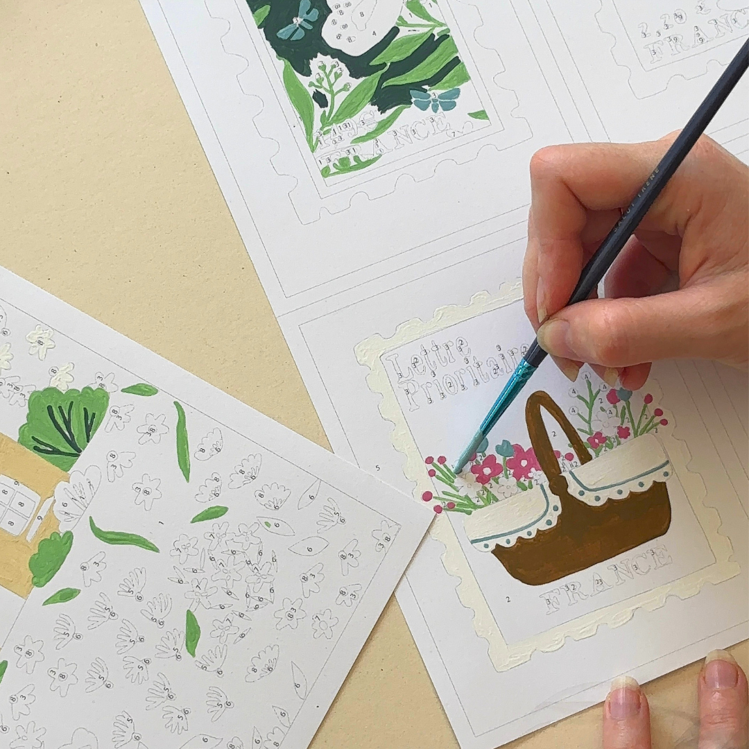Kit peinture par numéros - La petite maison | 24x30cm + cartes