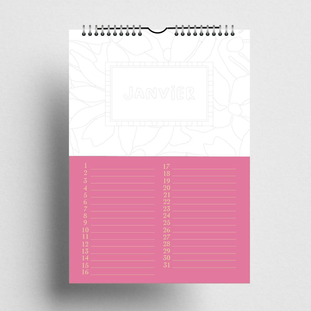 Coloriage - Calendrier perpétuel des anniversaires