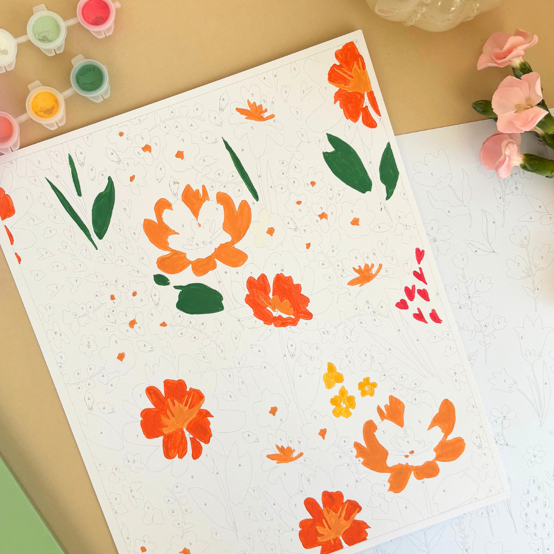 Kit peinture par numéros - Petites fleurs sauvages | Duo 24x30cm