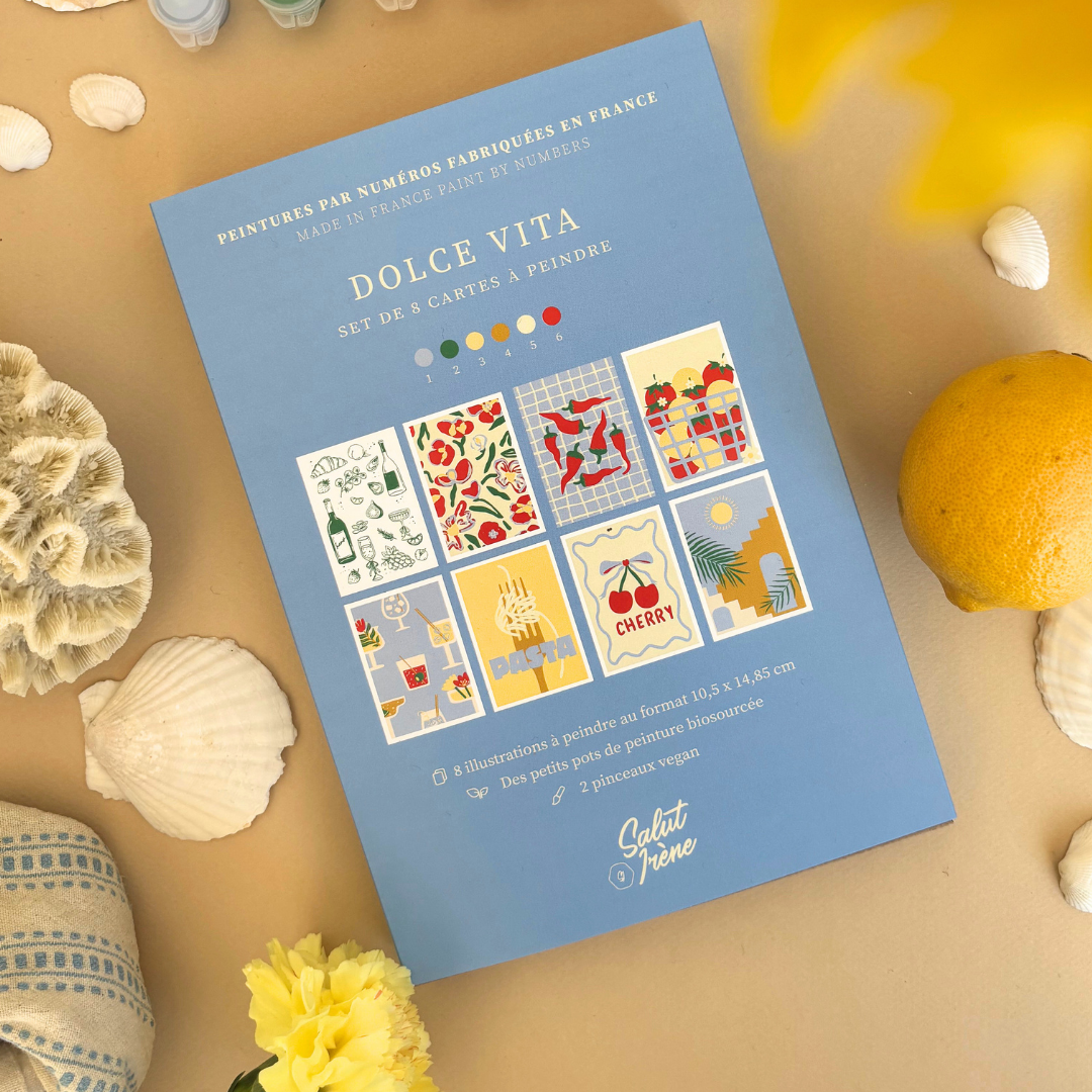 Cartes à peindre par numéros - Dolce Vita | 8 cartes