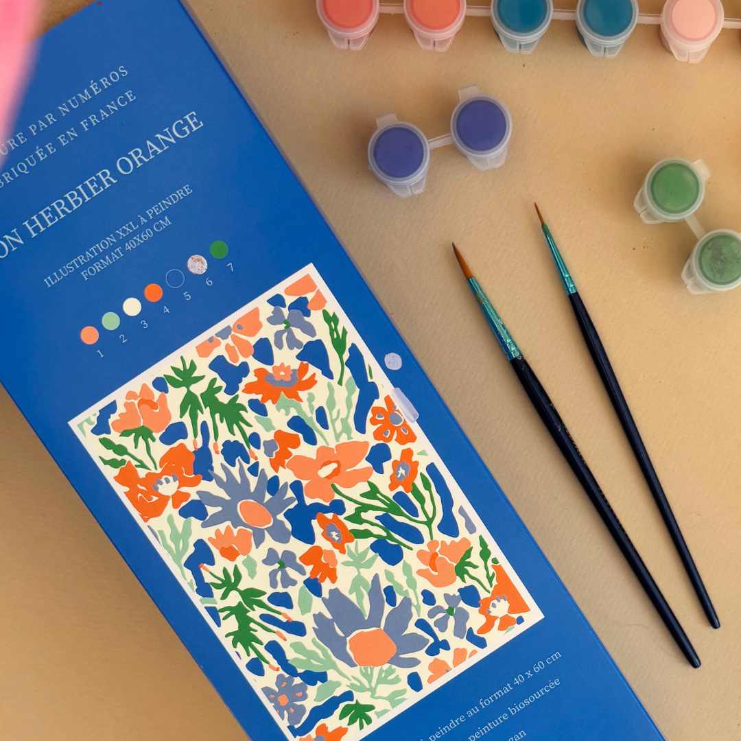 Kit peinture par numéros XXL - Mon herbier | 40x60cm - Orange