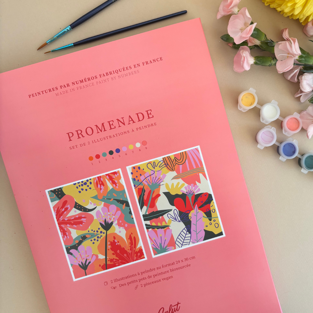 Kit peinture par numéros - Promenade rouge | Duo 24x30cm