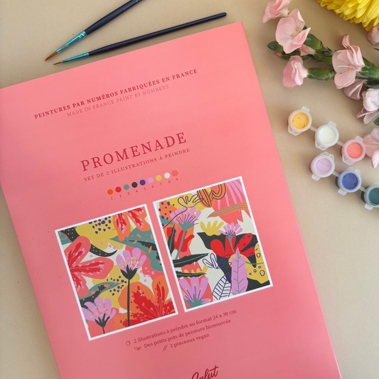 Kit peinture par numéros - Promenade rouge | Duo 24x30cm