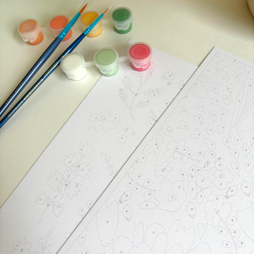 Kit peinture par numéros - Petites fleurs sauvages | Duo 24x30cm