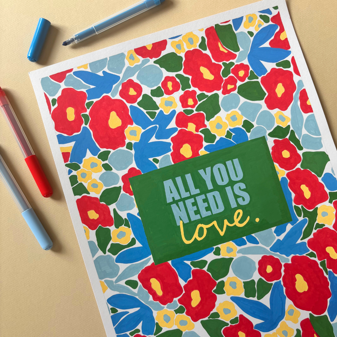 Grande affiche à colorier - All you need | 30x40cm