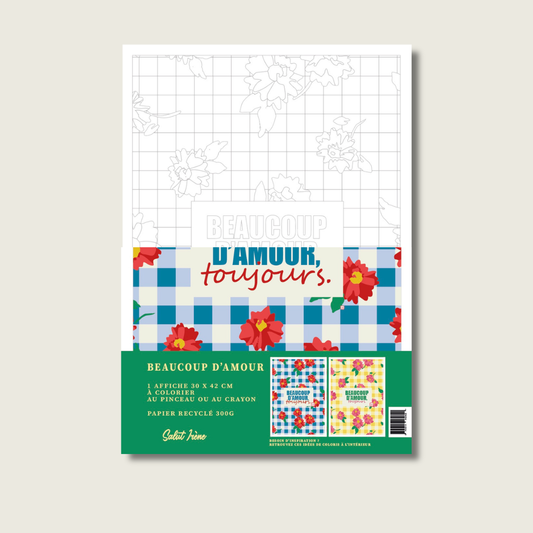 Grande affiche à colorier - Beaucoup d'amour | 30x40cm