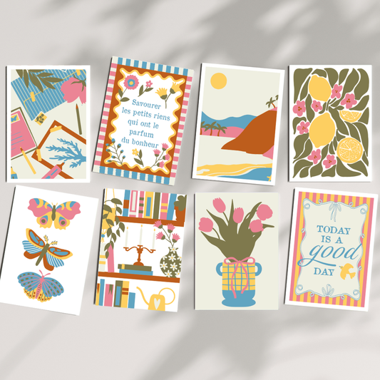 Cartes à peindre par numéros - Moments doux | 8 cartes