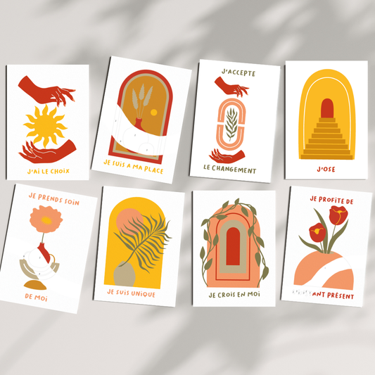 Cartes à peindre par numéros - Self love | 8 cartes