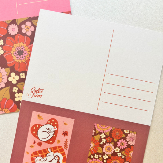 Cartes postales à colorier + enveloppes - Nids douillets | 4 cartes