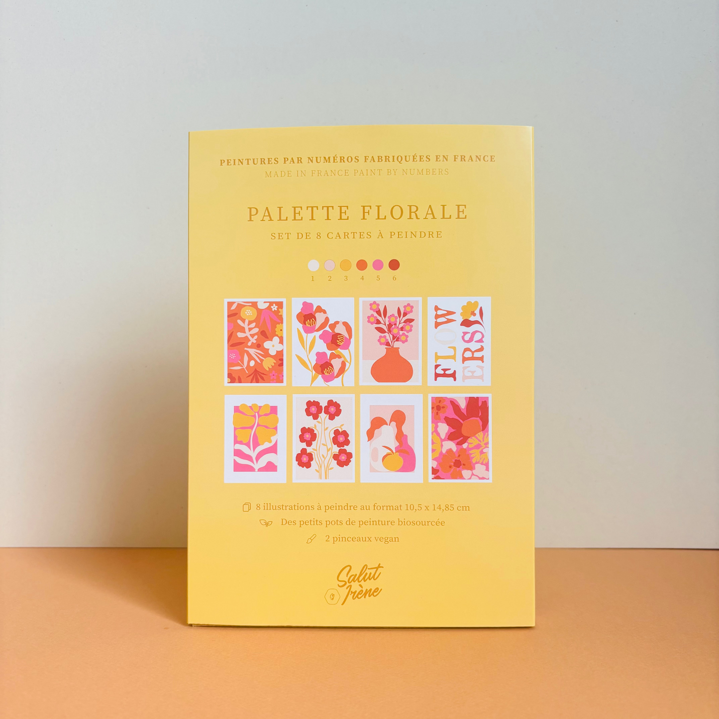 Cartes à peindre par numéros - Palette florale | 8 cartes