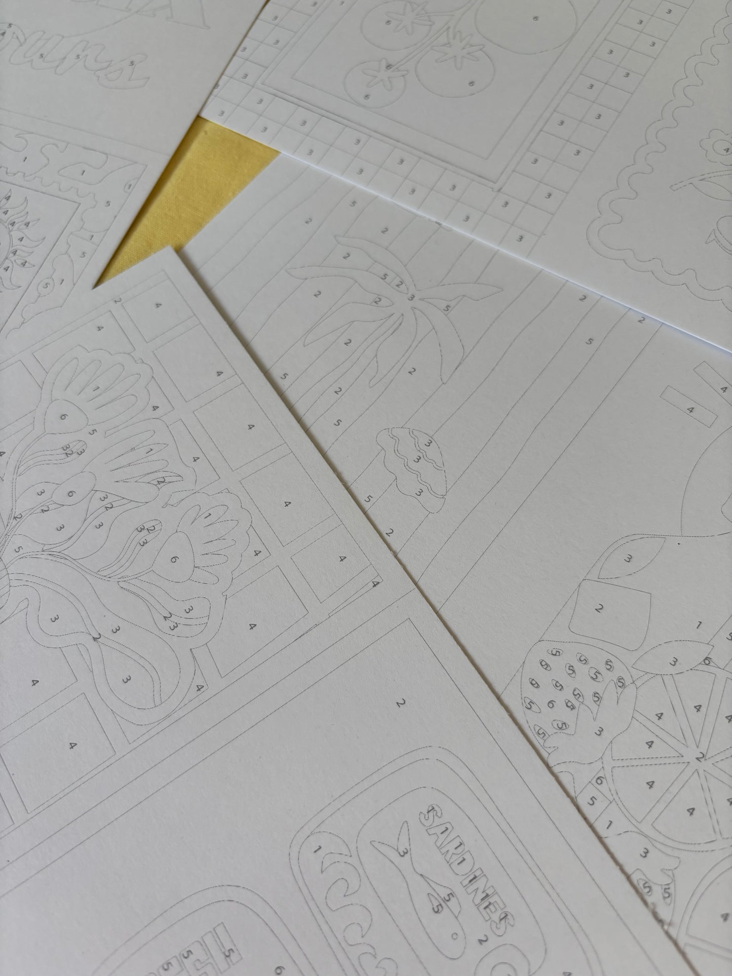Cartes à peindre par numéros - Les beaux jours | 8 cartes