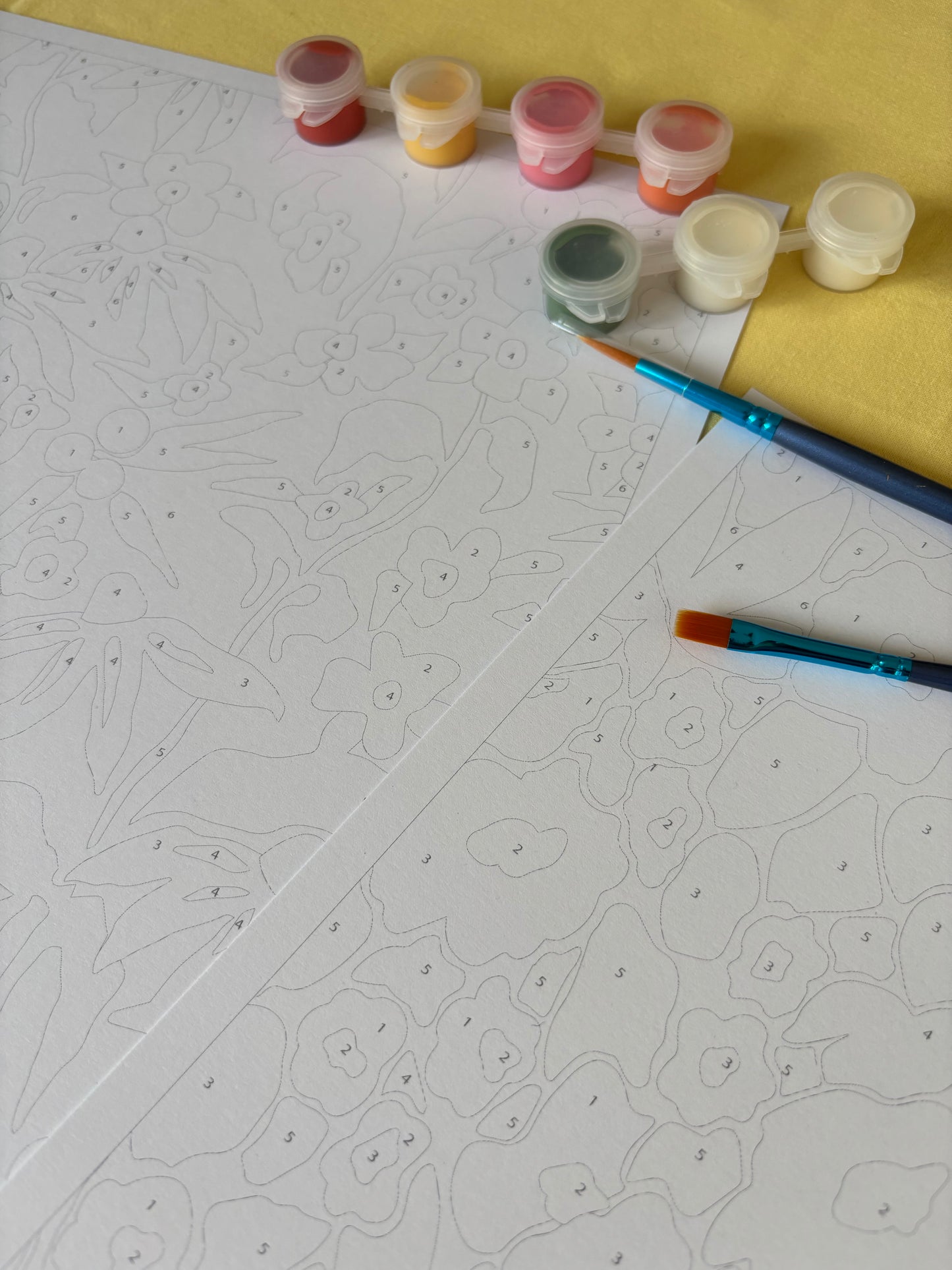 Kit peinture par numéros - Papiers fleuris | Duo 24x30cm