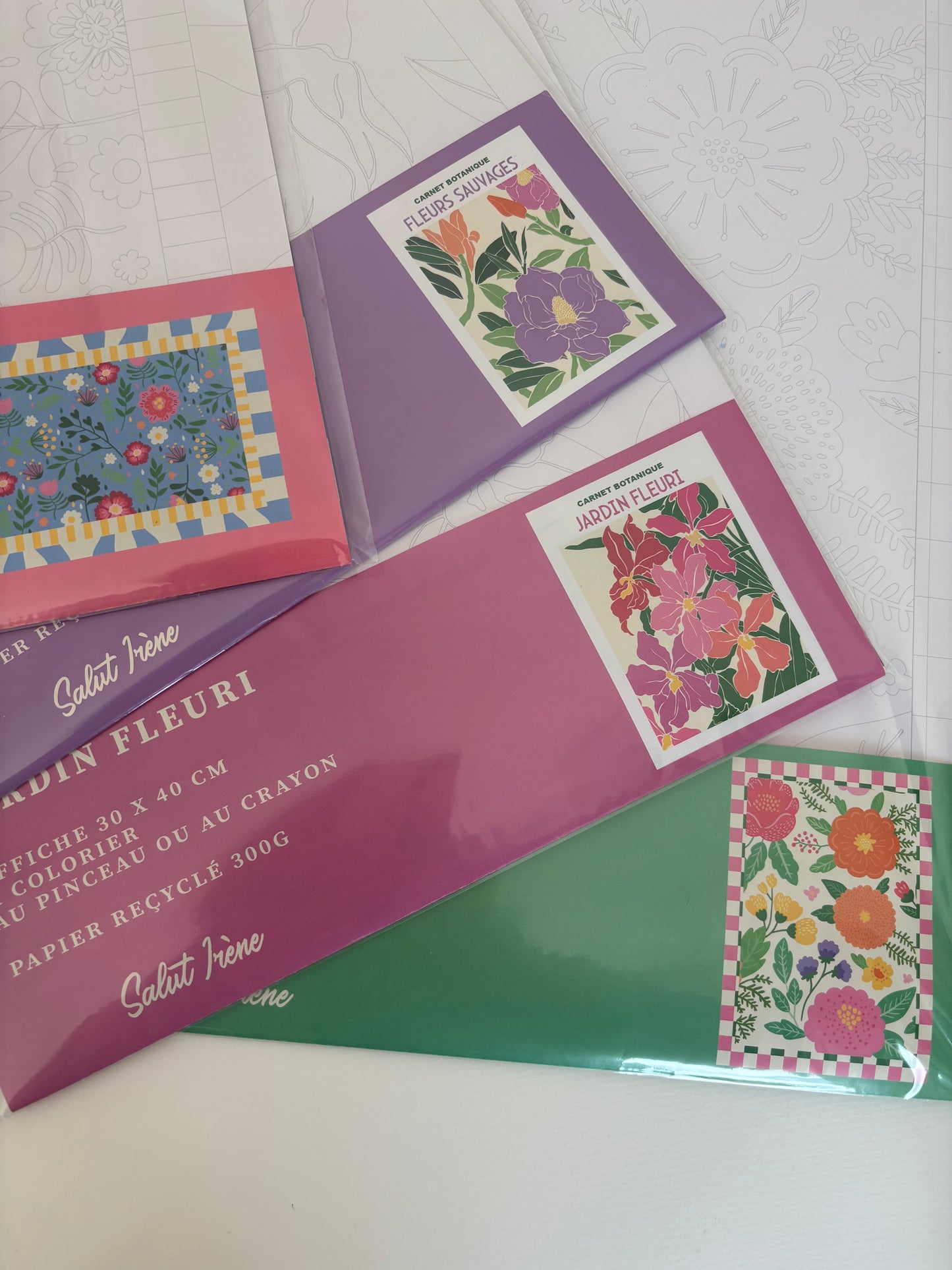Grande affiche à colorier - Jardin fleuri | 30x40cm