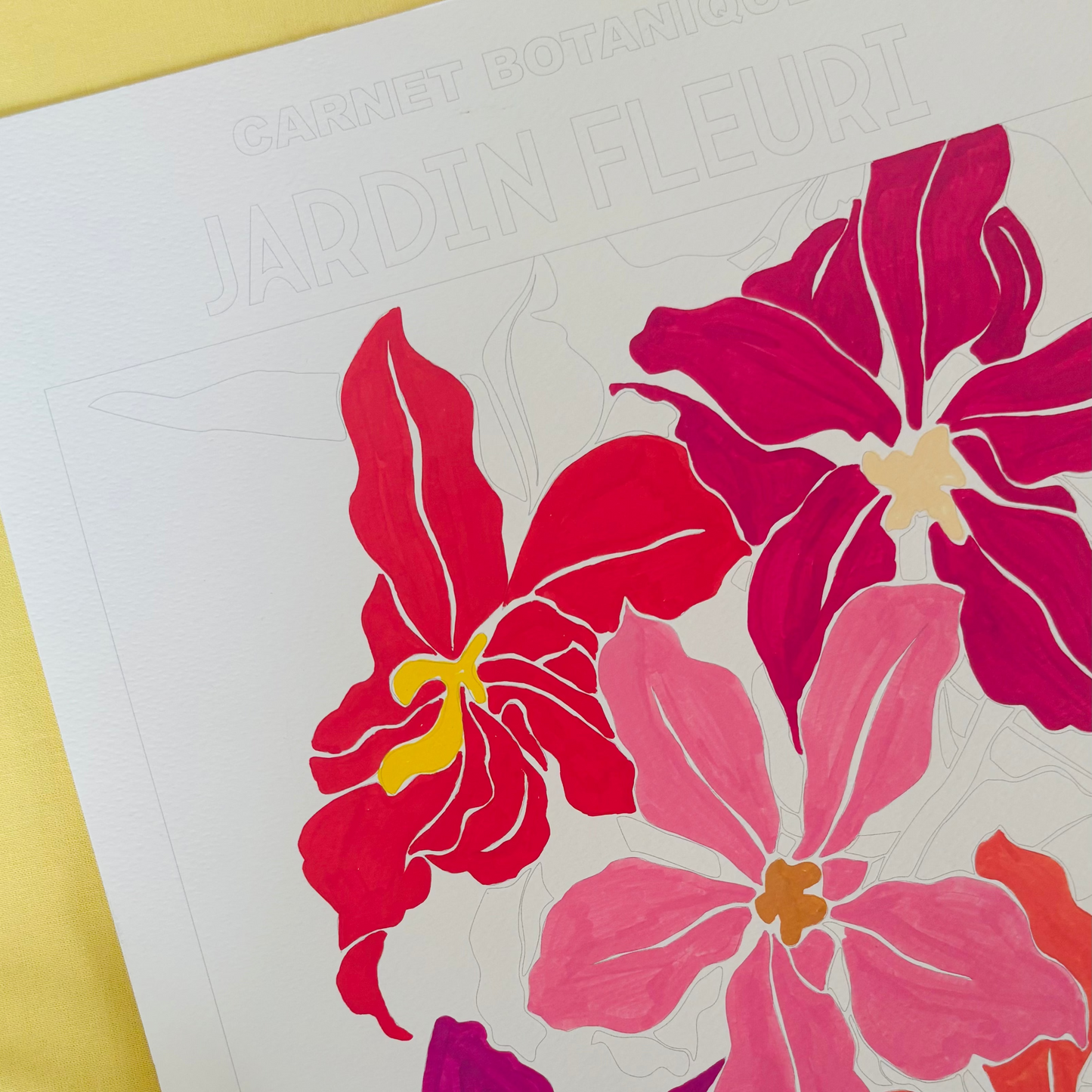 Grande affiche à colorier - Jardin fleuri | 30x40cm