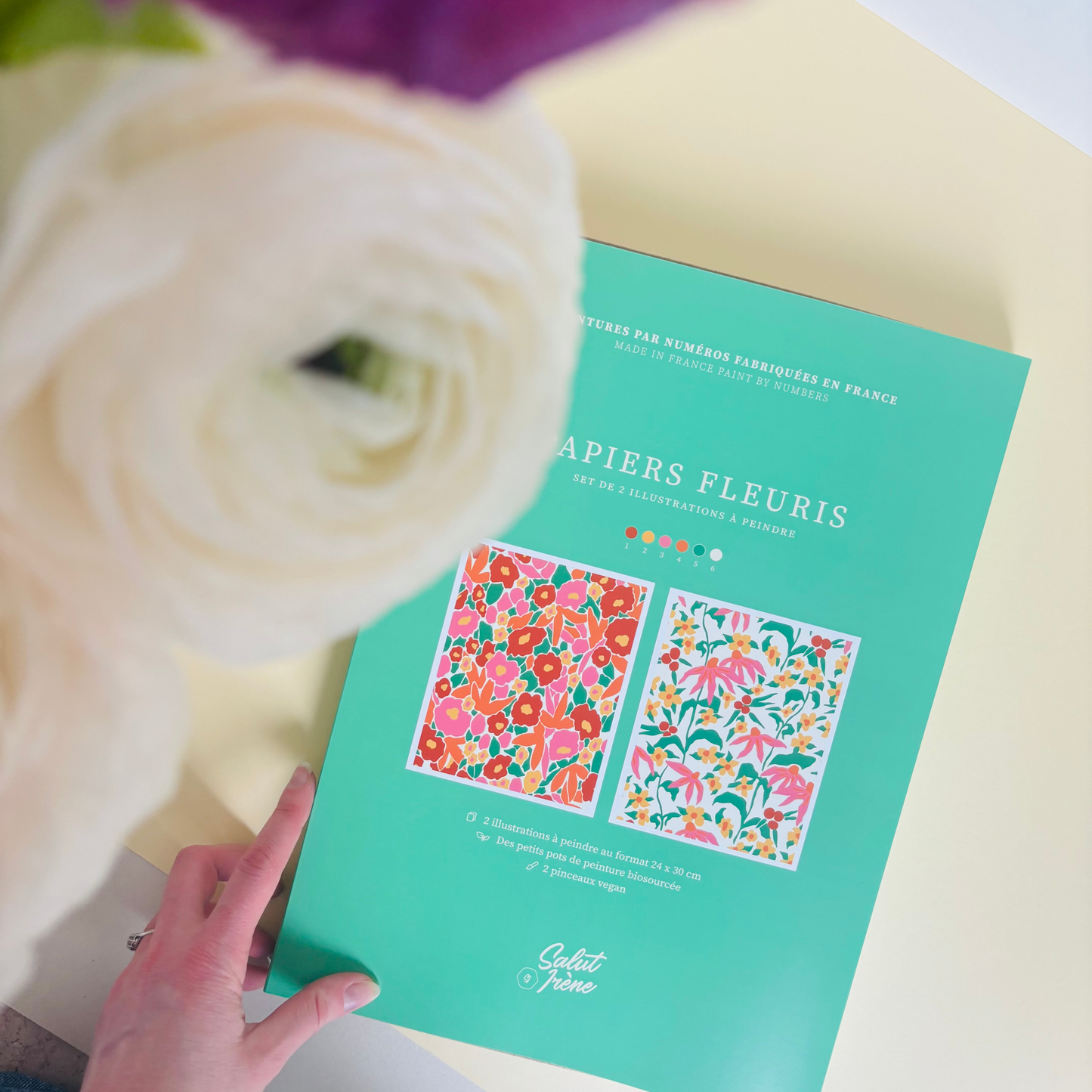 Kit peinture par numéros - Papiers fleuris | Duo 24x30cm