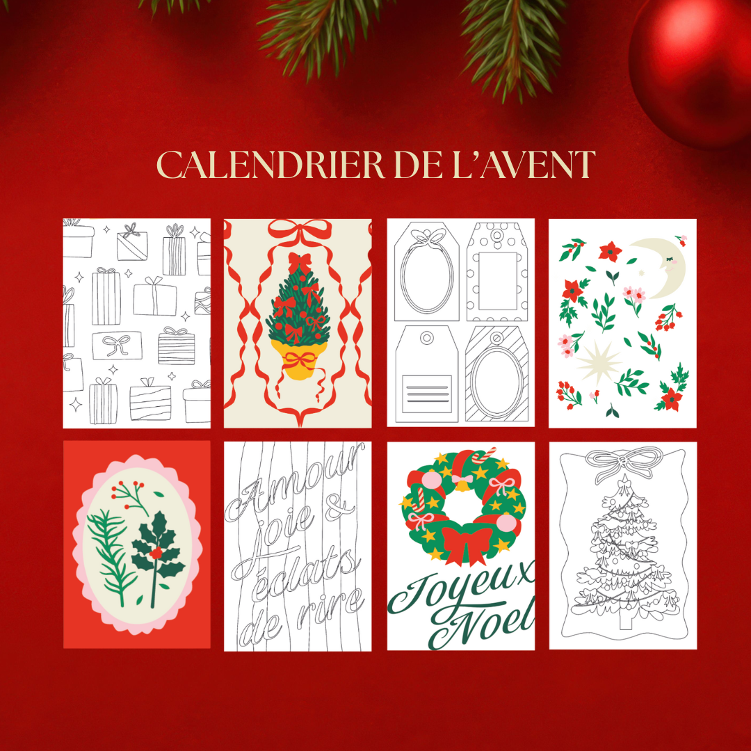 Cartes à peindre par numéros - Calendrier de l'Avent| 8 cartes