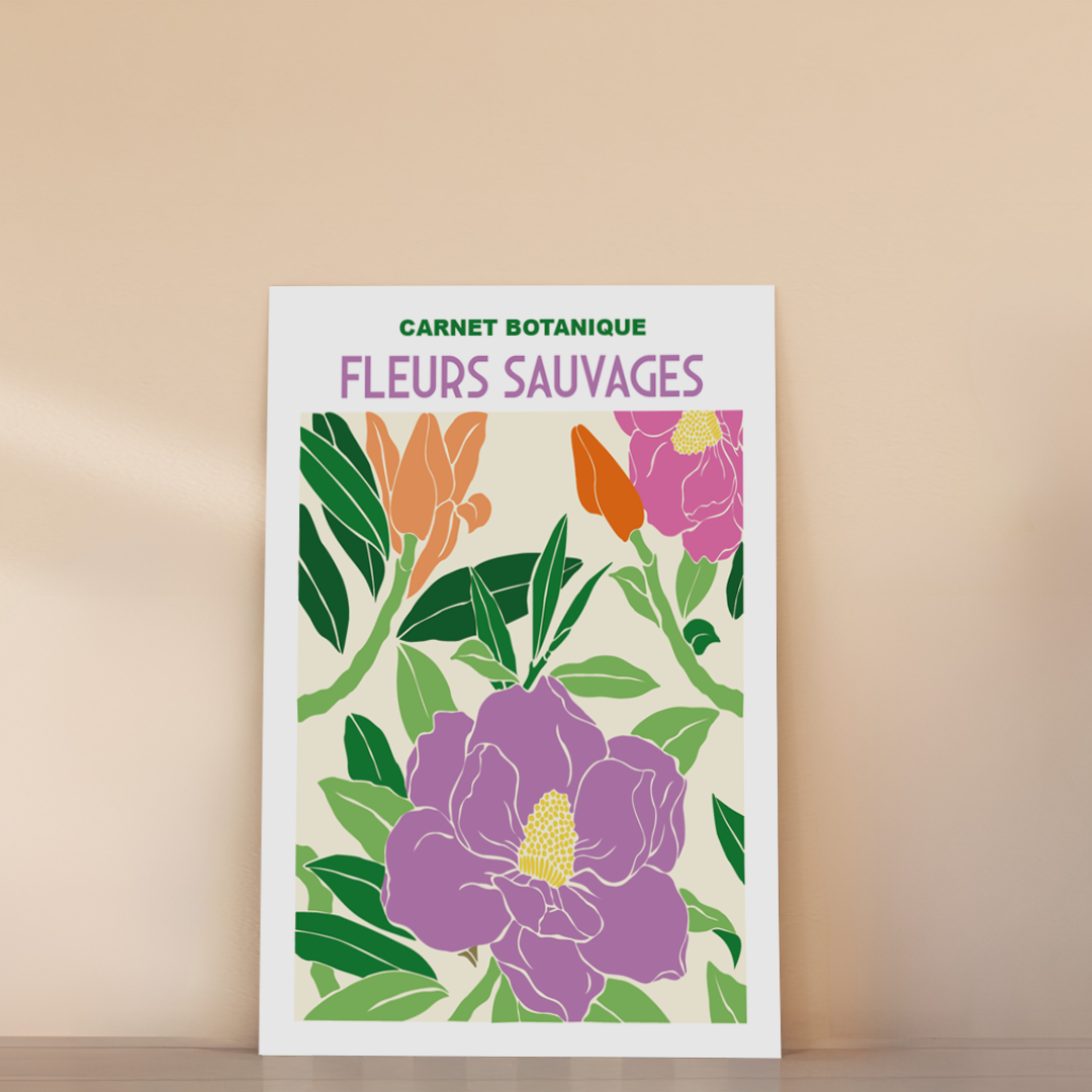 Grande affiche à colorier - Fleurs sauvages | 30x40cm