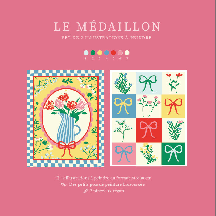 Kit peinture par numéros - Le médaillon | Duo 24x30cm