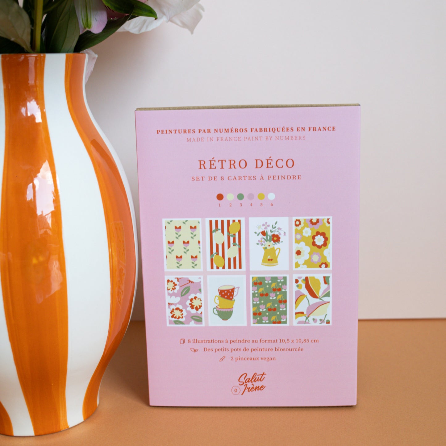 Cartes à peindre par numéros - Rétro déco | 8 cartes